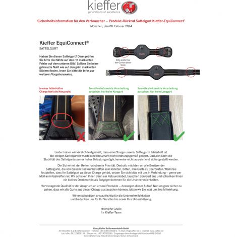 Sattelgurt Equiconnect kurz von Kieffer